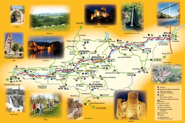 Sud Aveyron carte de la Vallée du Tarn